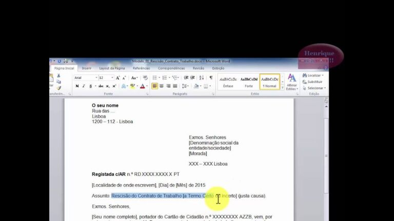 Guia Prático para a Carta de Despedimento em Contrato a Termo